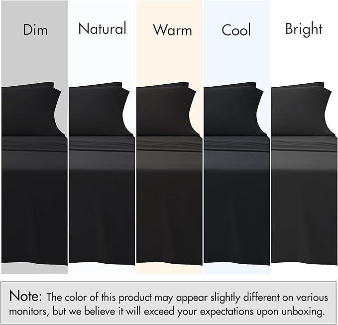 RUVANTI 100% Cotton Sheets – Twin Size Percale Bedding, Cooling & Breathable, Durable with a Crisp, Soft & Comfortable Feel, 16" Deep Pocket, 3-Piece Set, Jet Black