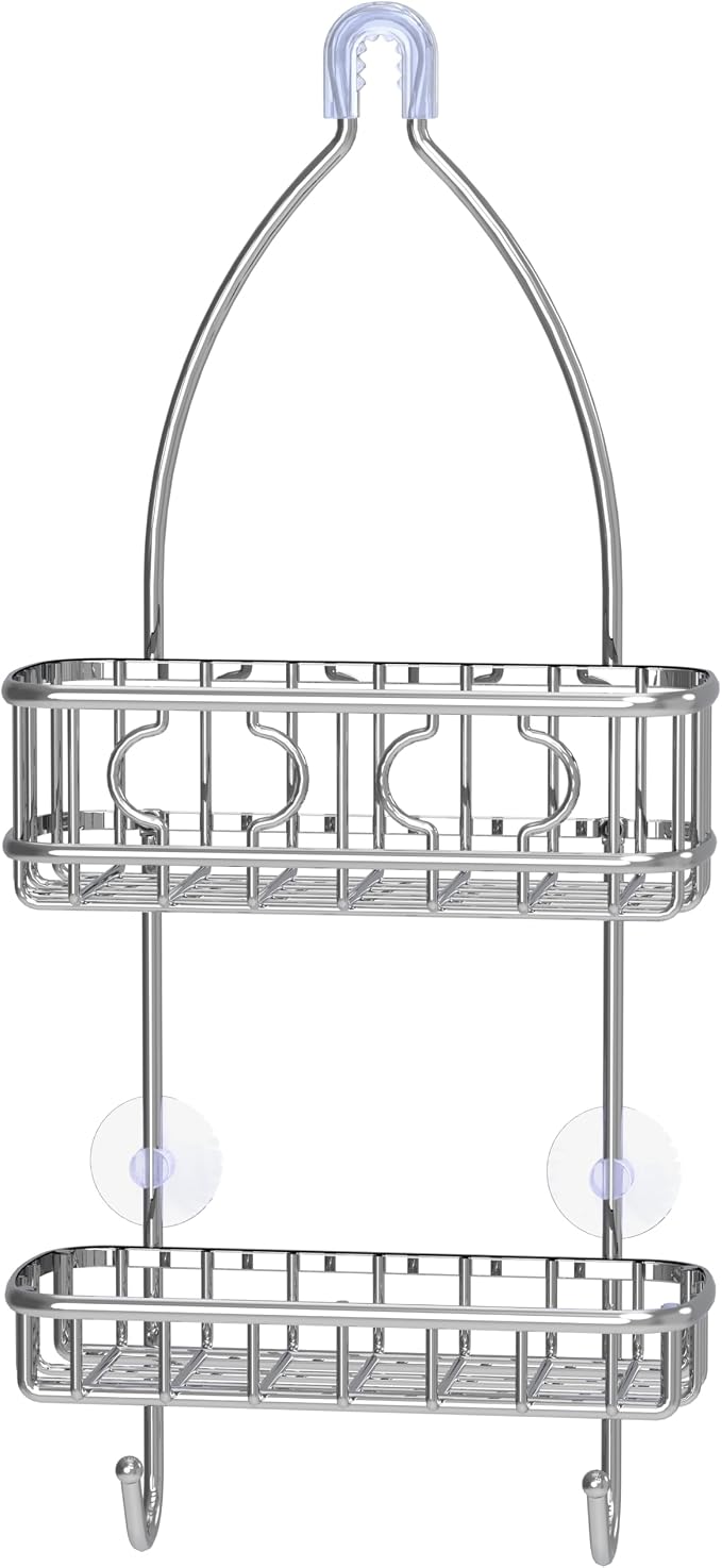 Simple Houseware Bathroom Hanging Shower Head Caddy Organizer, Chrome (22 x 10.2 x 4.2 inches) by SimpleHouseware