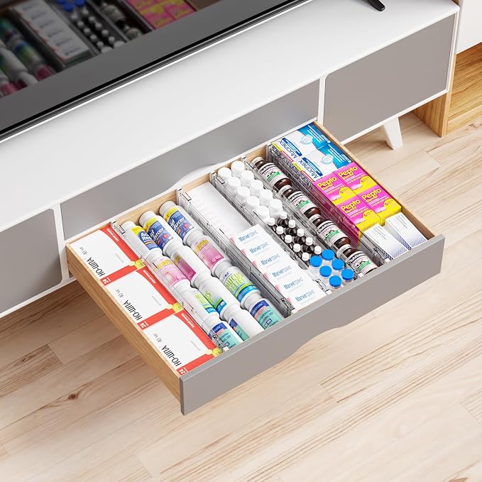 Yieach 8 Pack 3.2 Inch Shallow Acrylic Drawer Dividers for Clothes -Expandable from 15-21''- Adjustable Drawer Dividers for Baby Clothing,Sock,Underwear,Clear in Drawer Separators for Dresser,Kitchen - Image 8