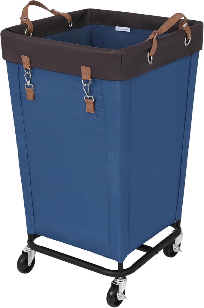 StorageWorks 160L Laundry Basket with Wheels, Large Rolling Hampers for Clothing Organizer, Dirty Clothes Basket for Hotel, Home, Closet, Dorm, Blue by StorageWorks