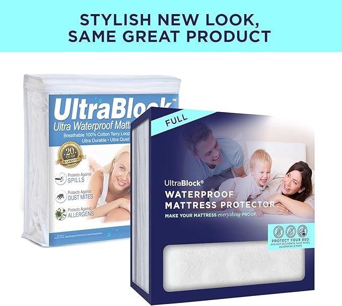 UltraPlush Full Waterproof Mattress Protector - Bedwetting, Bed Cover