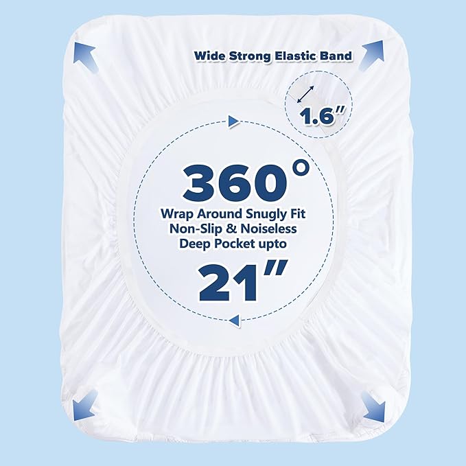 Queen Mattress Pad for Back & Hip Pain Relief, Pillow Top Cooling Bed Topper Quilted Fitted, Hotel Quality Deep Pocket Soft Queen Mattress Protector Cover Washable (60x80 inch, White)