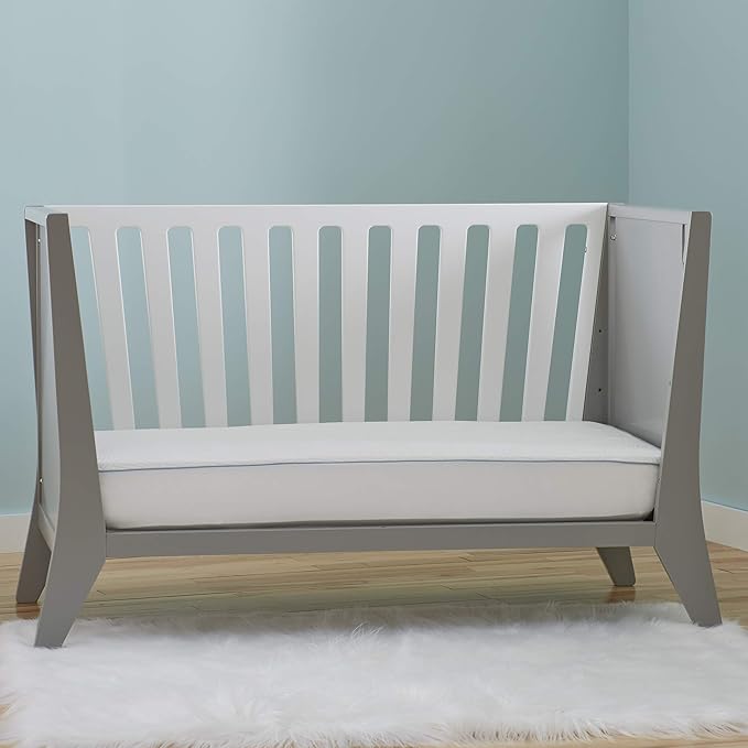 Tempur-Pedic Cool Tot Cooling Fitted Waterproof Infant and Baby Crib Mattress Protector Pad & Toddler Bed Cover, Comfortable and Luxurious Topper, Machine Washable and Dryer Friendly, 52” x 28”- White