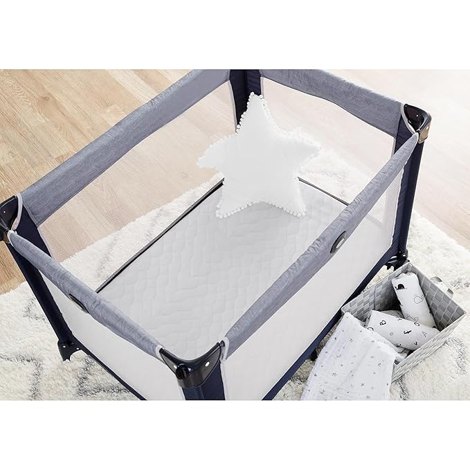 American Baby Company Waterproof Fitted Pack and Play Mattress Protector 39" x 27" - Quilted, Noiseless, Ultra-Soft & Breathable Playpen and Pack n Play Mattress Cover