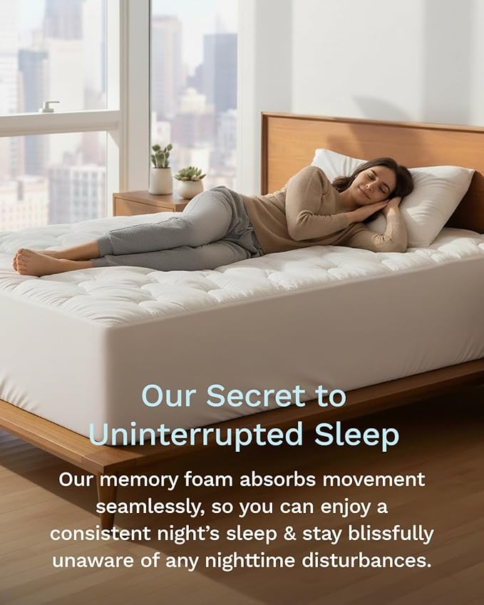 ViscoSoft 3-Inch Memory Foam Mattress Topper Full – Reflex Cooling Gel Pad with Removable Washable Cover – CertiPUR-US & Oeko-TEX Certified