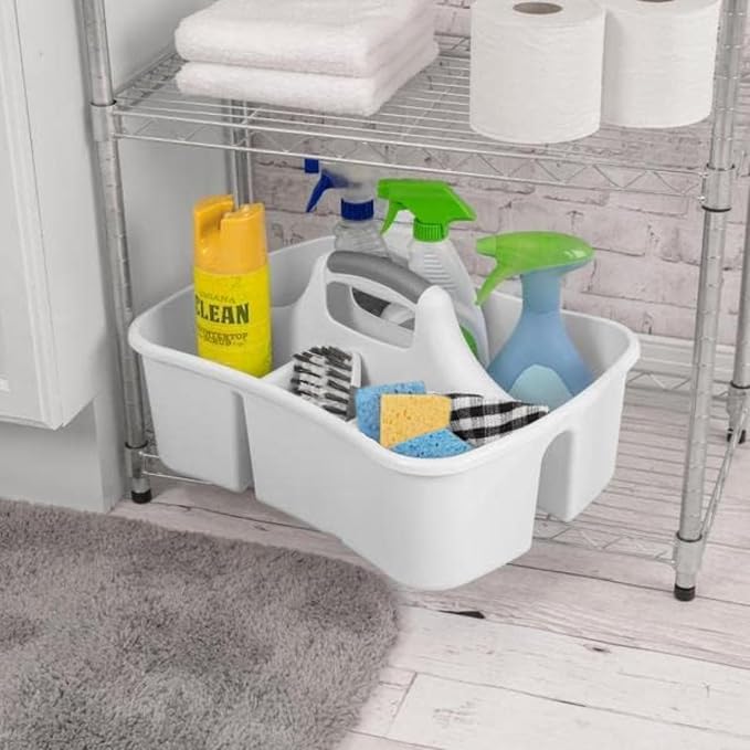 Extra Large 5 Gal Divided Cleaning Caddy Organizer with Handle - Cleaning Supplies for Housekeeping - Shower Caddy Portable - Shower Caddy Dorm - Cleaning Supplies Organizer - 17.75 x 13.25 x 7.75 - Image 3