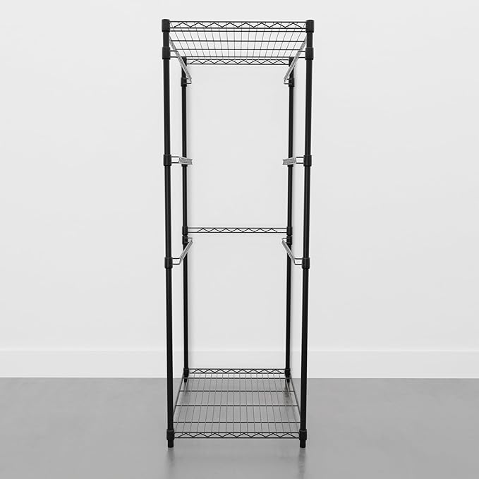 SafeRacks 5-Tier Steel Tote Rack - Maximize Space, Declutter, Organization, NSF Certified, Bin Storage for Garage, Pantry, Kitchen, Workspace, 5 Shelves, 31″ x 23″ x 68″, Black - Image 2