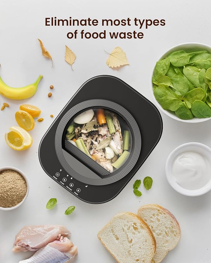 4L Electric Composter for Kitchen, Smart Countertop Compost Bin, Odorless | Low Noise | Auto-Cleaning | Turn Food Waste into Fertilizer, Indoor Food Waste Compost Machine, Black - Image 8