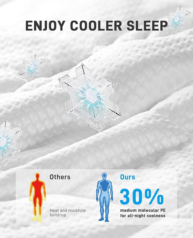 PERLECARE Twin XL Mattress Topper 4 Inch, Plush Support for College Dorm Room Essentials, 2.5 Inch Soft Cooling Gel Memory Foam Plus 1.5 Inch Pillow Top Cover, CertiPUR-US Certified