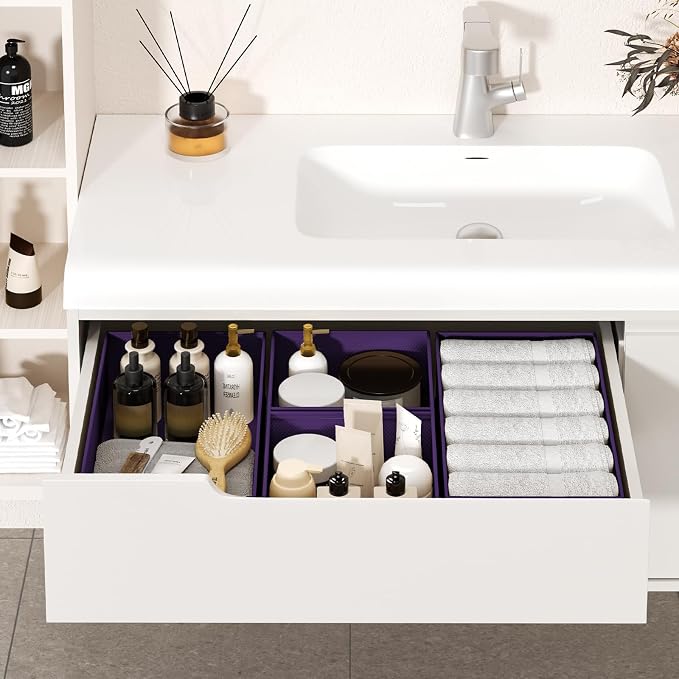 DIMJ Drawer Organizer Clothes 15 Pack - Foldable Baby Organizers and Storage & Dresser Organizer for Bedroom, Closet - Nursery Organization Dresser Dividers for underwear, Sock,Bra, Belt, Tie, Purple - Image 7