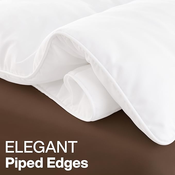 Utopia Bedding Comforter Duvet Insert, Quilted Comforter with Corner Tabs, Box Stitched Down Alternative Comforters King Size (White, Pack of 2)