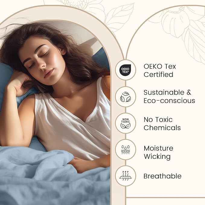 100% Egyptian Cotton Sheets For King Size Bed, 800 Thread Count Sateen Weave, 15" Deep Pocket King Sheet Set, Sheet & Pillowcase Sets, No Pill, Soft & Comfy Naturally Cool & Breathable - French Blue
