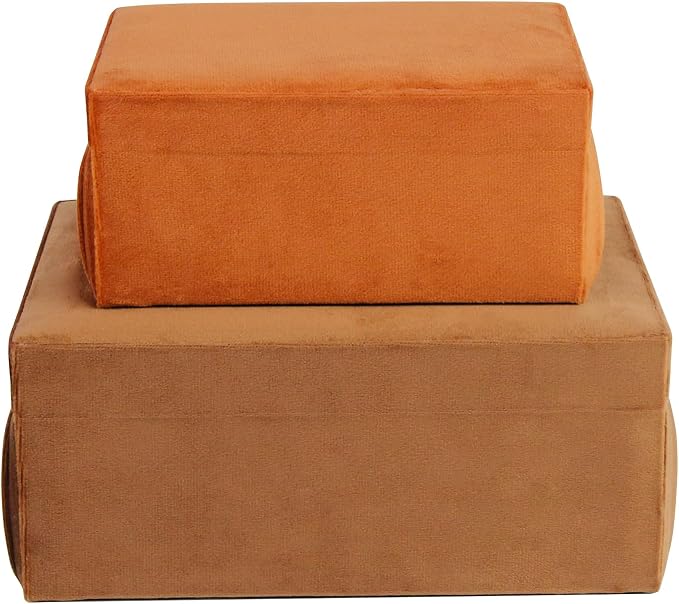 HofferRuffer Velvet Decorative Boxes, Jewelry Boxes Storage Accessory Organizer Boxes with Elegant Handle Decor, Classic Velvet Set of 2 Pieces (Brown) - Image 8