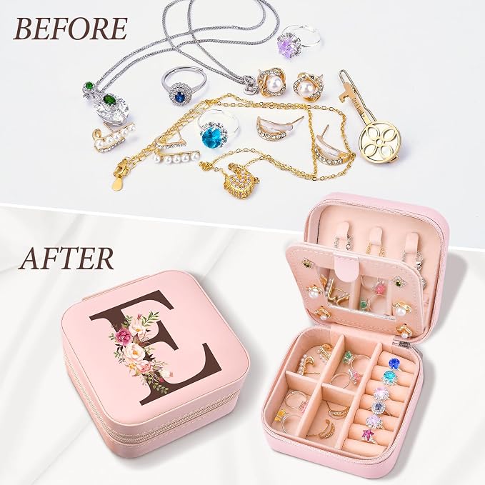 Inngeroo Mothers Day Mom Gifts from Daughter Son, Travel Jewelry Case Box Organizer Personalized Gifts for Mom Wife Women, Gift for Friend Sister Grandma Aunt, pink - Image 8