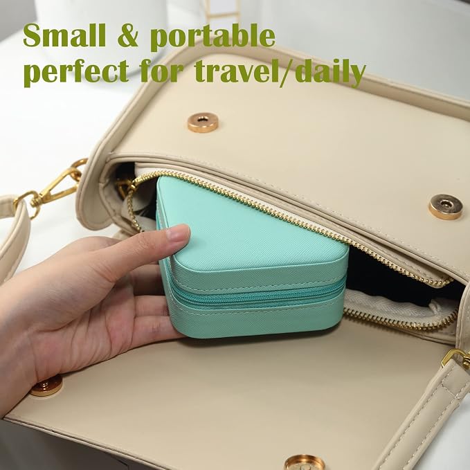 Travel Jewelry Case Bridesmaid Gifts Box,12 Pack Small Jewelry Box Mini Jewelry Organizer,PU Leather Portable Earring Storage Box for Women Girls Bridesmaid Proposal Gifts - Image 4