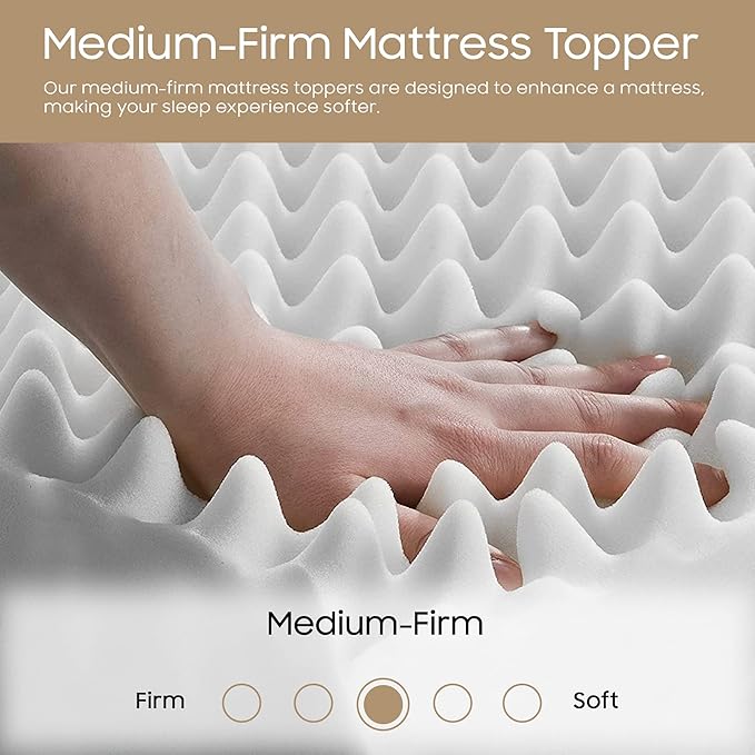 Zayton 1-inch Convoluted Foam Mattress Topper with Egg Shell Design | Breathable, Soft, and Comfortable Bed Toppers for Back Pain, Orthopedic Support for Better Sleep, Twin, Green