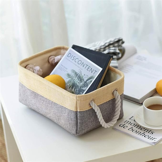 TheWarmHome Small Storage Bins Basket - Small Storage Baskets for Organizing Shelves, Fabric Storage Cubes Organizer for Changing Table Clothes Shoes Sock Towel Dog Toy,Decorative Basket Gift - Image 5