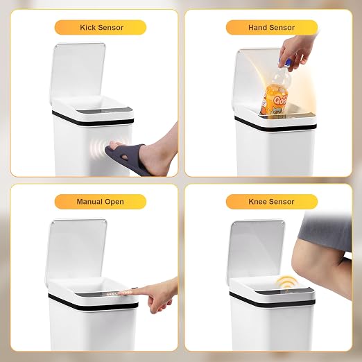 Bathroom Trash Can Automatic Touchless 2.6 Gallon Small Smart Trash Cans with Lid Slim Garbage Can for Kitchen, Toilet, Bedroom, RV, Living Room - Image 5