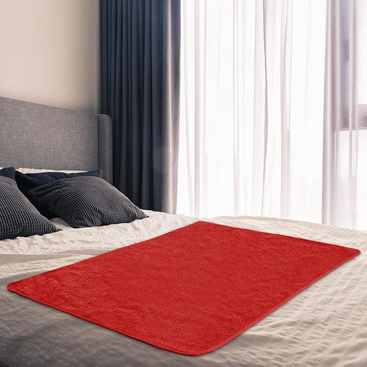 1 Pcs Couples Waterproof Mat 54 x 34 in Lover Reusable Stainproof Blanket Quiet Easy Use Mattress Protector for Adult Multi Functional Bed Sheet Couple Messy Play Pleasure Comfort (Red)