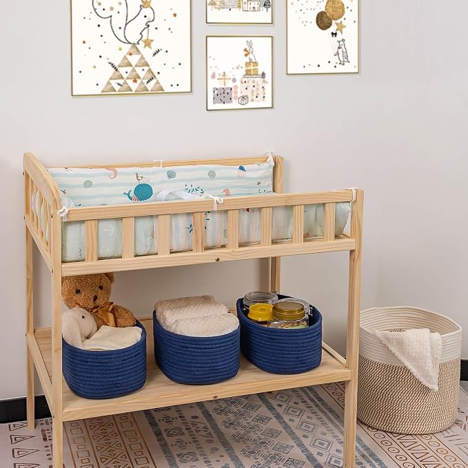 CubesLand Storage Basket, Cotton Rope, Navy Blue, 2 Pack, Organizing/Storage, Closet, Shelves, Decorative - Image 3