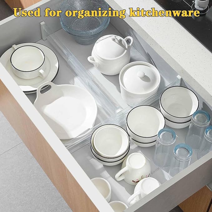 12 Pack Drawer Dividers for Clothes, 3.15" High 11.34"-19.69" Adjustable Expandable Dresser Drawer Organizer, Clear Plastic Separators for Dresser, Baby Clothing, Underwear - Image 8
