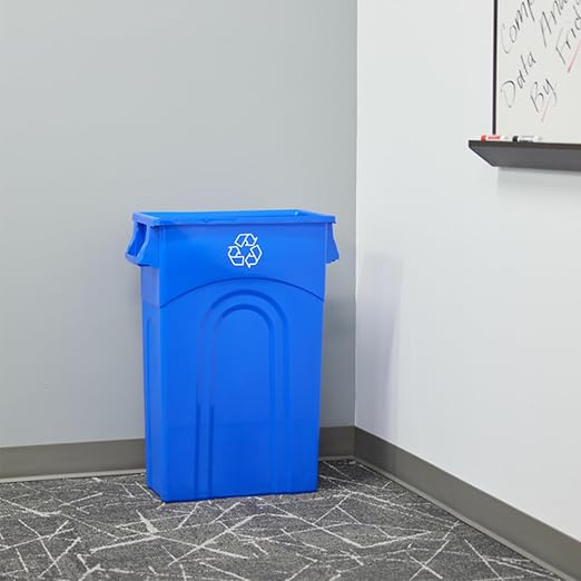 United Solutions Highboy Recycling Container, 23 Gallon, Space Saving Slim Profile and Easy Bag Removal for Indoor or Outdoor use, Recycle Blue, Plastic - Image 4