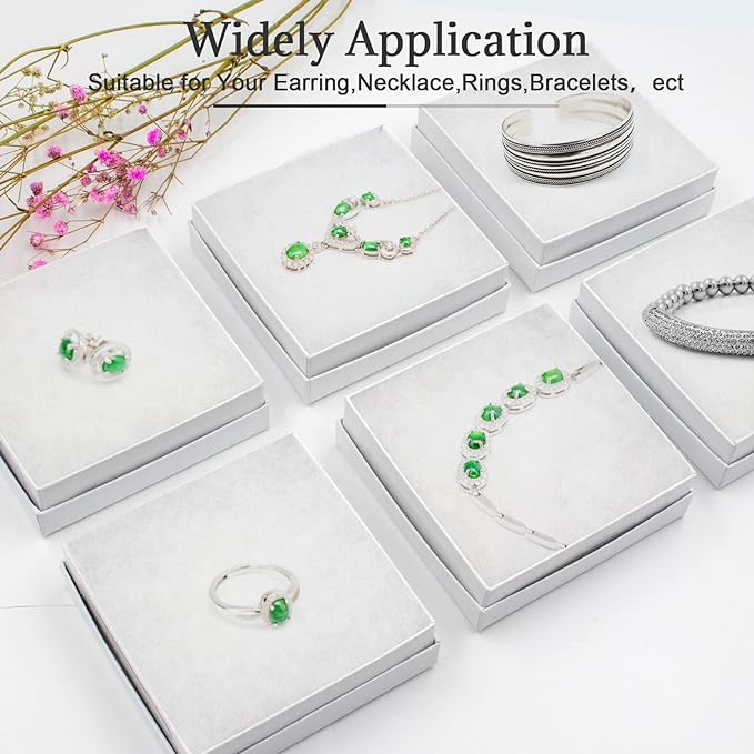 Cardboard Jewelry White Gift Boxes 20 Pack3.5×3.5×1 inches, its apply to displaying necklaces, rings, bracelets, earrings - Image 5