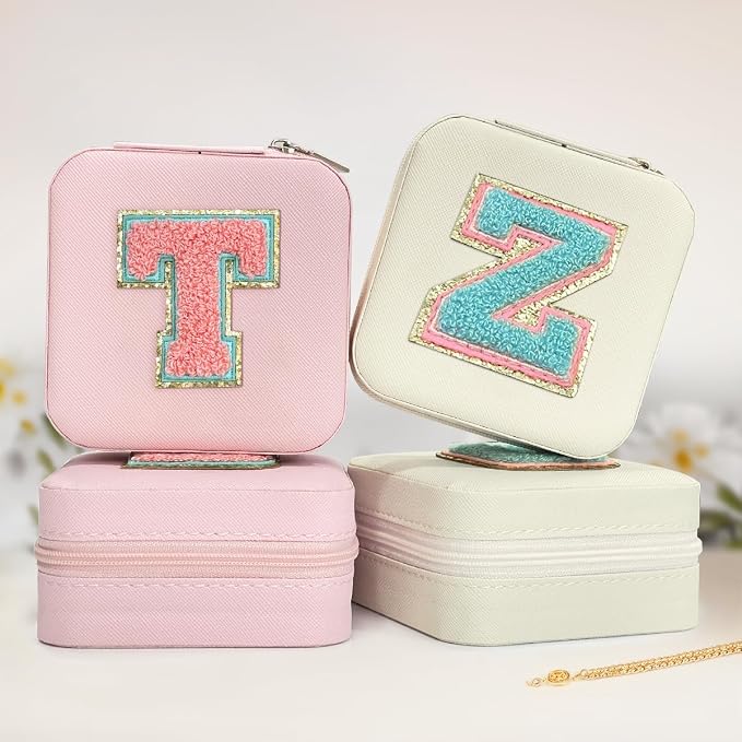 SANDJEST Personalized Jewelry Box, White Travel Jewelry Box with Initial Z, Small Monogrammed Jewelry Case Organizer for Girls Women Teen Kids, Mini Travel Essentials Gifts for Birthday Christmas - Image 6