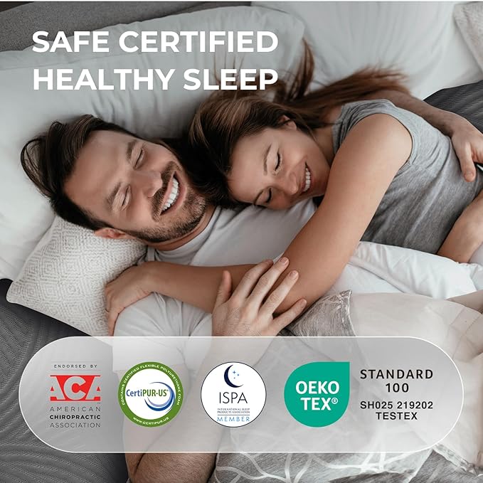 Sweetnight 16 Inch Queen Size Mattress, Cooling Queen Size Foam Mattress for Cool Night Sleep, 5-Zone Ergo Support for Pressure Relief, Medium, CertiPUR-US Certified