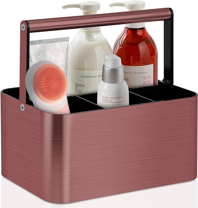 BYUNER Shower Caddy Portable for College Dorm Room Essential, Bathroom Caddy Organizer with Handle and Adjustable Dividers, Shower Storage Tote, Plastic Shower Basket Bin for Shampoo Toiletry by MakesYourHomeMoreOrganized