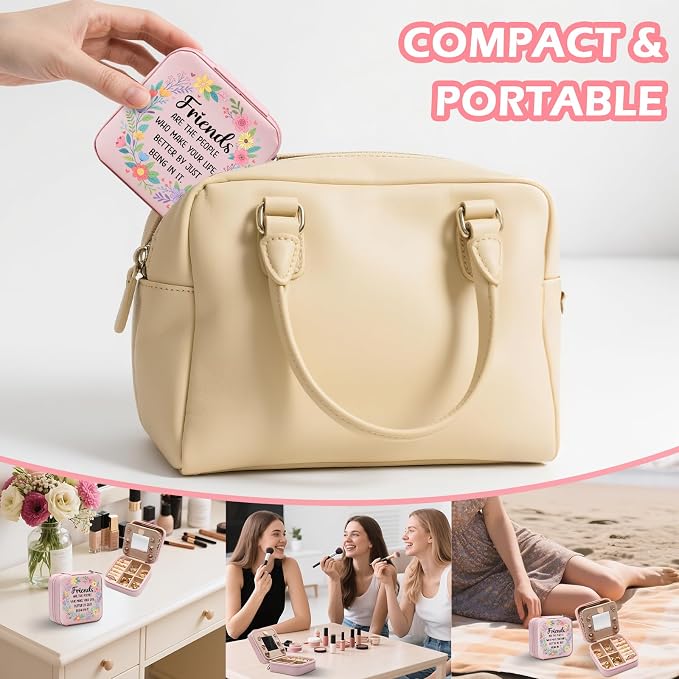 GAOLZIUY Friendship Gifts for Women Jewelry Box, Friends Make Life Better Jewelry Case, Best Friends Gift for Birthday, Valentines Day for Bestie, BFF, Her - Image 6