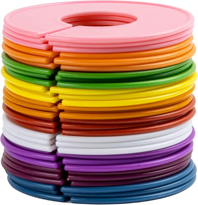 30PCS Closet Dividers Clothes Organizers - Sukh Closet Organizers Plastic Clothes Size Dividers Labels Separators for Garment Organizer Boutique Hanger Clothing Rack No Burrs 10 Assorted Colors by Sukh