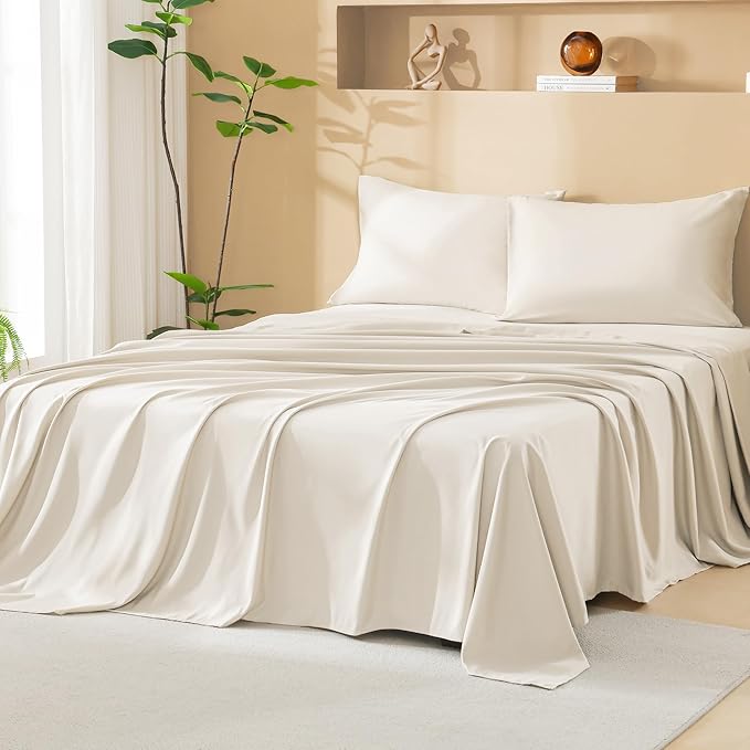 Litanika Oversized King Size Comforter Set with Sheets Beige - 7 Pieces Bed in a Bag Oversized King Boho Tufted Complete Bedding Sets with Comforter, Sheets, Pillowcases & Shams