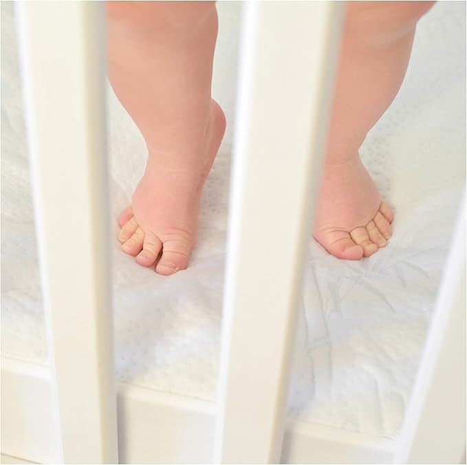 Bamboo Rayon Baby Crib Mattress Protector - Waterproof Breathable Cooling Fitted Mattress Cover 28x52 inches (2 Pack)