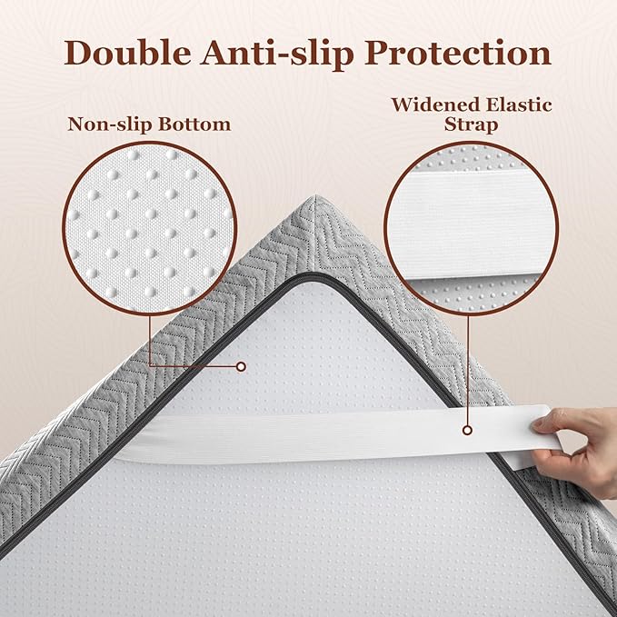 BedStory Firm Mattress Topper 4 Inch Full Size - Memory Foam Bed Topper for Pain Relief - Copper Gel Bamboo Charcoal Green Tea Infused Cooling Mattress Pad - CertiPUR-US Certified