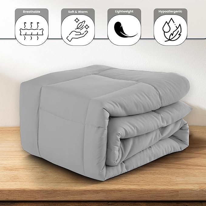 LUX Décor 4pc Twin Comforter Set, All-in-One Bed in a Bag, Includes 1 Comforter, 1 Pillow Shams, 1 Decorative Pillow & 1 Bed Skirt