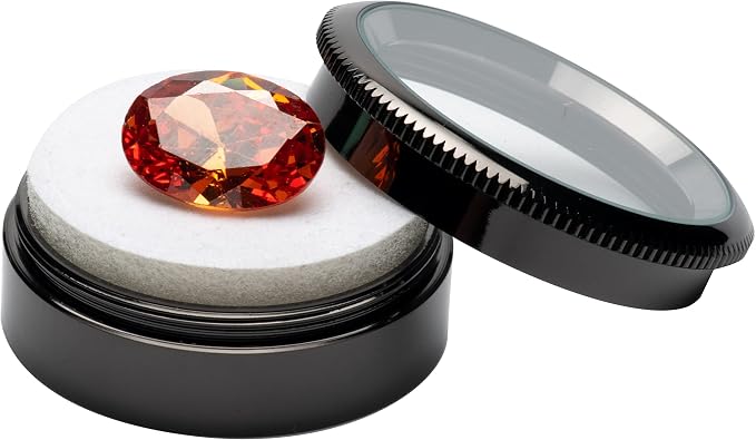 Small Loose Diamond or Gemstone Display Box Case Holder Show Container Metal (Black- 1.7x0.7) - Image 4