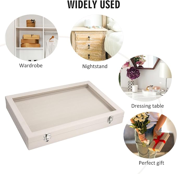 Vicoter Rings Organizer Tray 100 Slot Velvet Ring Earring Storage Box TranSparent Cover Jewelry Store Ring Display Box Jewelry Display Cabinet for Girl Wife Mother - Image 6