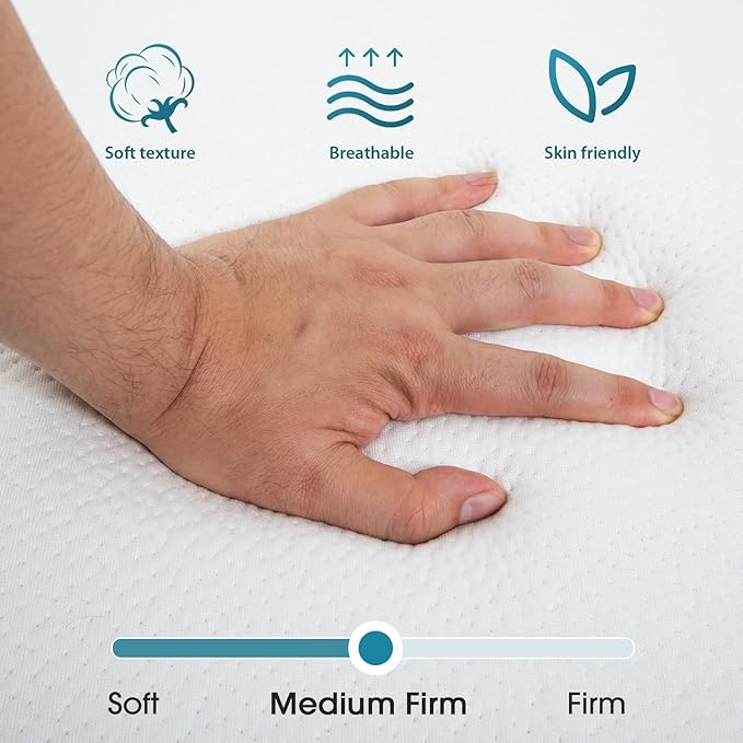 3 inch Folding Mattress Tri Fold Memory Foam Mattress Topper Portable Foldable Mattress Topper with Washable Cover Non-Slip Bottom for Camping, Guest, Floor RV, CertiPUR-US Certified, Full