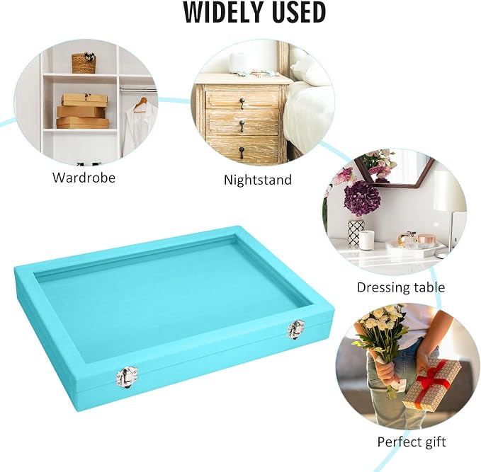 Vicoter Rings Organizer Tray 100 Slot Velvet Ring Earring Storage Box TranSparent Cover Jewelry Store Ring Display Box Jewelry Display Cabinet for Girl Wife Mother - Image 6