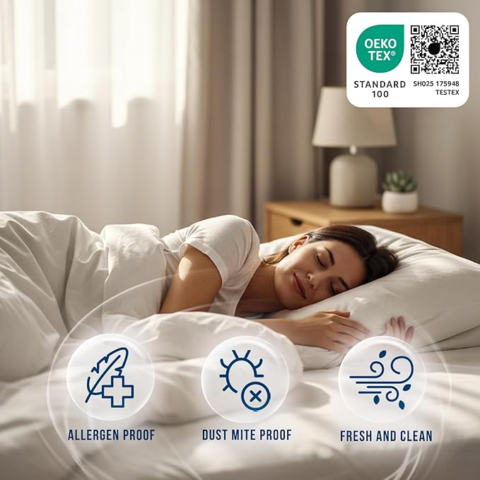 Luxury California King Size Tencel Waterproof Mattress Protector Deep Pocket - Premium Cooling Bed Cover Pad - Hypoallergenic & Allergy-Friendly - Oeko-Tex Certified - Ultra Soft & Breathable