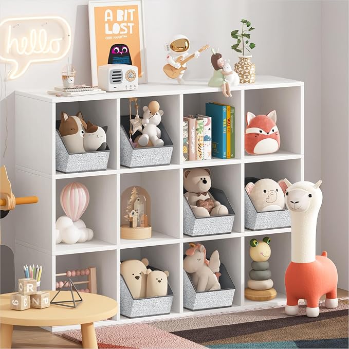 Homsorout Large Closet Storage Cubes - Closet Storage Bins with Dual Handles for Clothes, Towels, Toys, Shelf Organizer Bins for Bedroom, Nursery, Shelves, Small Spaces, Ant Light Gray, 4 Pack - Image 3