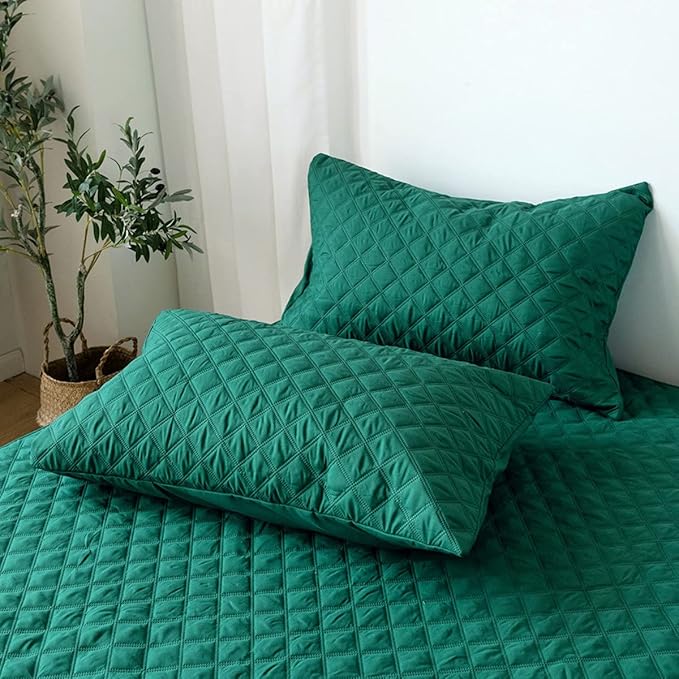 jejeloiu Teal Quilted Mattress Pad, 100% Waterproof Breathable Twin Bedding Fitted Sheet Mattress Protector 14" Deep Pocket Cotton Snow Down Alternative Filling Mattress Cover (Twin,Teal)