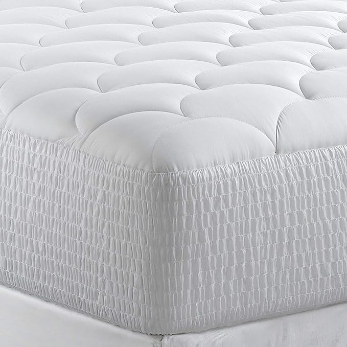 Marriott Mattress Topper - Plush, Quilted Mattress Pad with Hypoallergenic Fill - Fits Mattresses Up to 15" - Queen