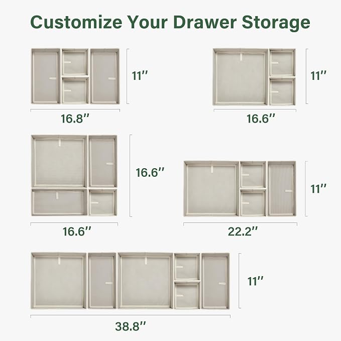 Kootek 16 Pack Drawer Organizer Clothes, Dresser Drawer Organizers for Clothing Fabric Foldable Closet Organizers and Storage Bins for Baby Clothes, Nursery, Underwear, Bras, Socks - Image 7