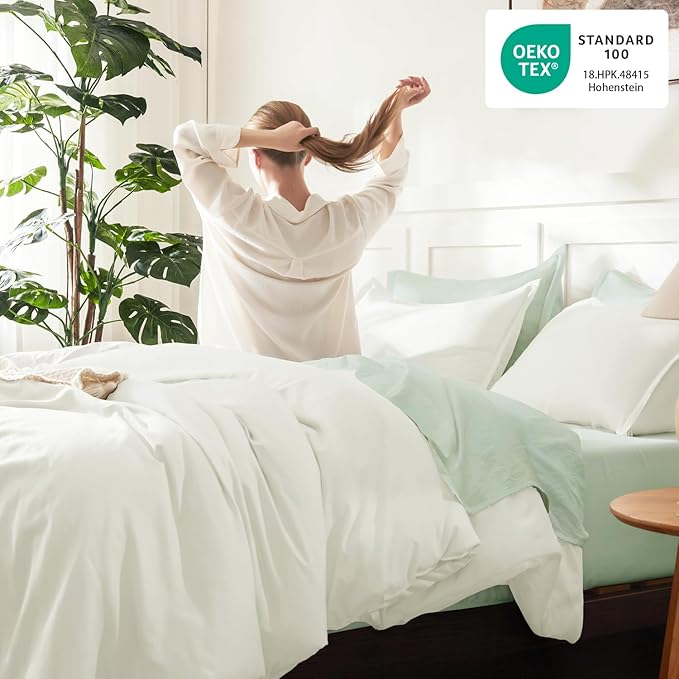 Litanika Ivory Comforter Set Twin/Twin XL Size, 2 Pieces Lightweight Solid Bedding Comforter Set, All Season Fluffy Bed Set (66x90In Comforter & 1 Pillowcase)