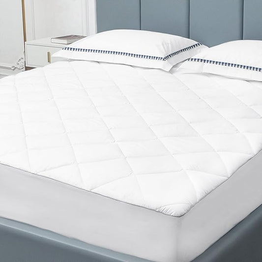 Sunflower California King Mattress Pad Cover, Cotton Mattress Cover Hypoallergenic, Extra Deep Pocket 18"-22" Quilted Mattress Protector Cal King Size Thin Version, Soft Breathable and Noiseless
