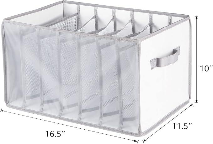 Univivi Extra Large Wardrobe Clothes Organizer Closet Organizer Portable Pants Sweaters Organizer for Closet,T-Shirt, Underwear, Upgraded 7 Grids Jeans Hoodie Organizer Clothes Organizer - Set of 2 - Image 3