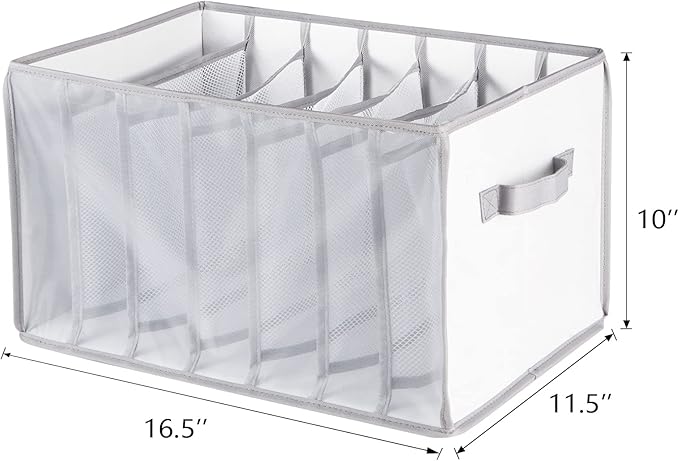 Univivi Extra Large Wardrobe Clothes Organizer Closet Organizer Portable Pants Sweaters Organizer for Closet,T-Shirt, Underwear, Upgraded 7 Grids Jeans Hoodie Organizer Clothes Organizer - Set of 4 - Image 2