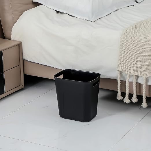 UUJOLY Plastic Small Trash Can Wastebasket, Garbage Container Basket for Bathrooms, Laundry Room, Kitchens, Offices, Kids Rooms, Dorms, 3.5 Gallon, Black, 3 Pack - Image 4